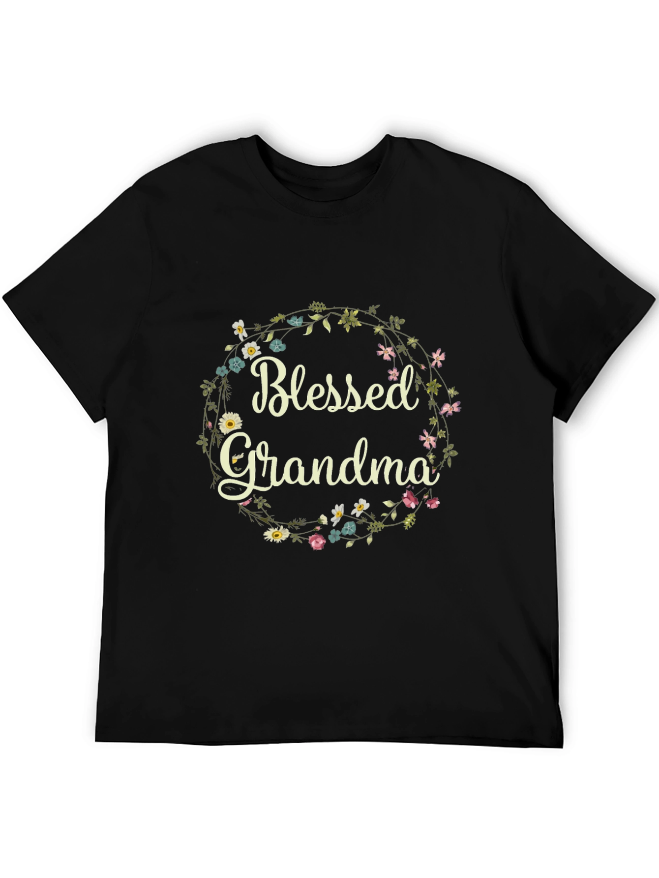 Blessed Grandma Floral Wreath T-Shirt