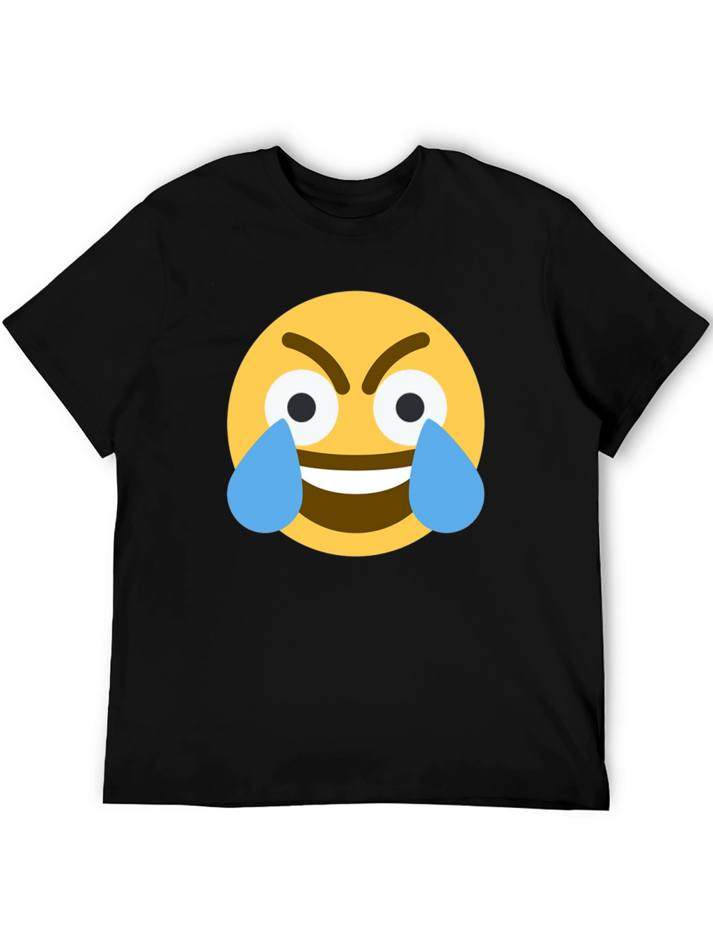 Angry Crying Emoji Black T-Shirt