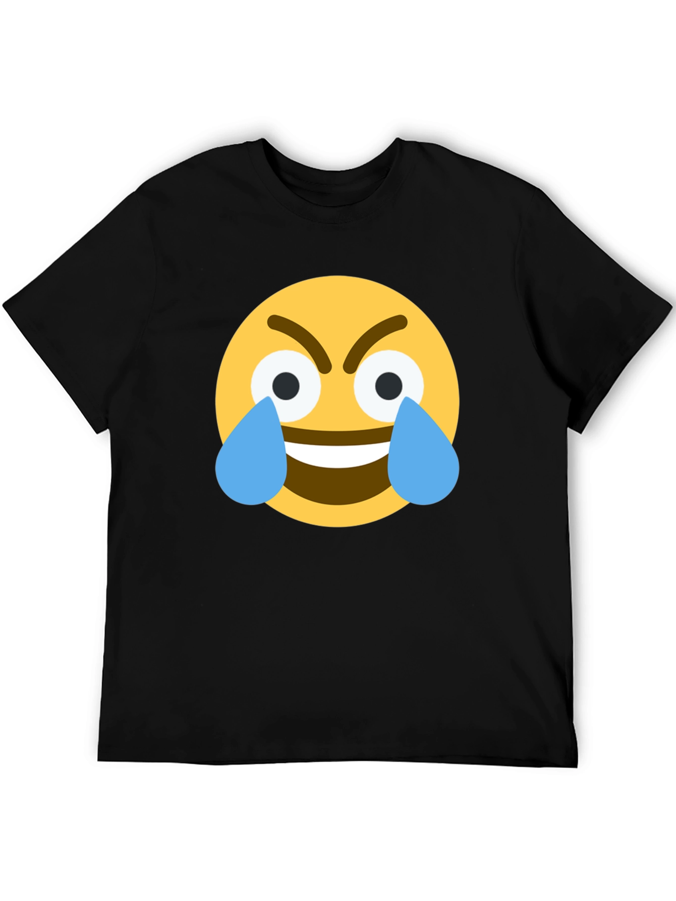 Angry Crying Emoji Black T-Shirt