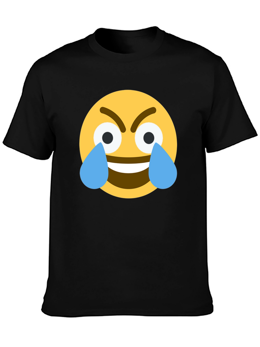 Angry Crying Emoji Black T-Shirt
