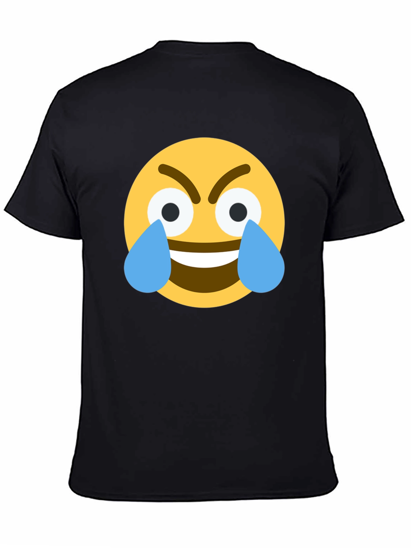 Angry Crying Emoji Black T-Shirt