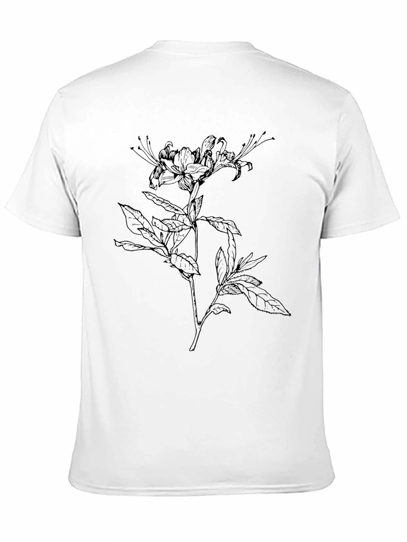 Botanical Line Art T-Shirt - Modern Floral Tee