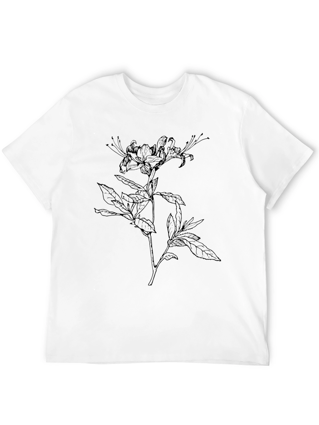 Botanical Line Art T-Shirt - Modern Floral Tee