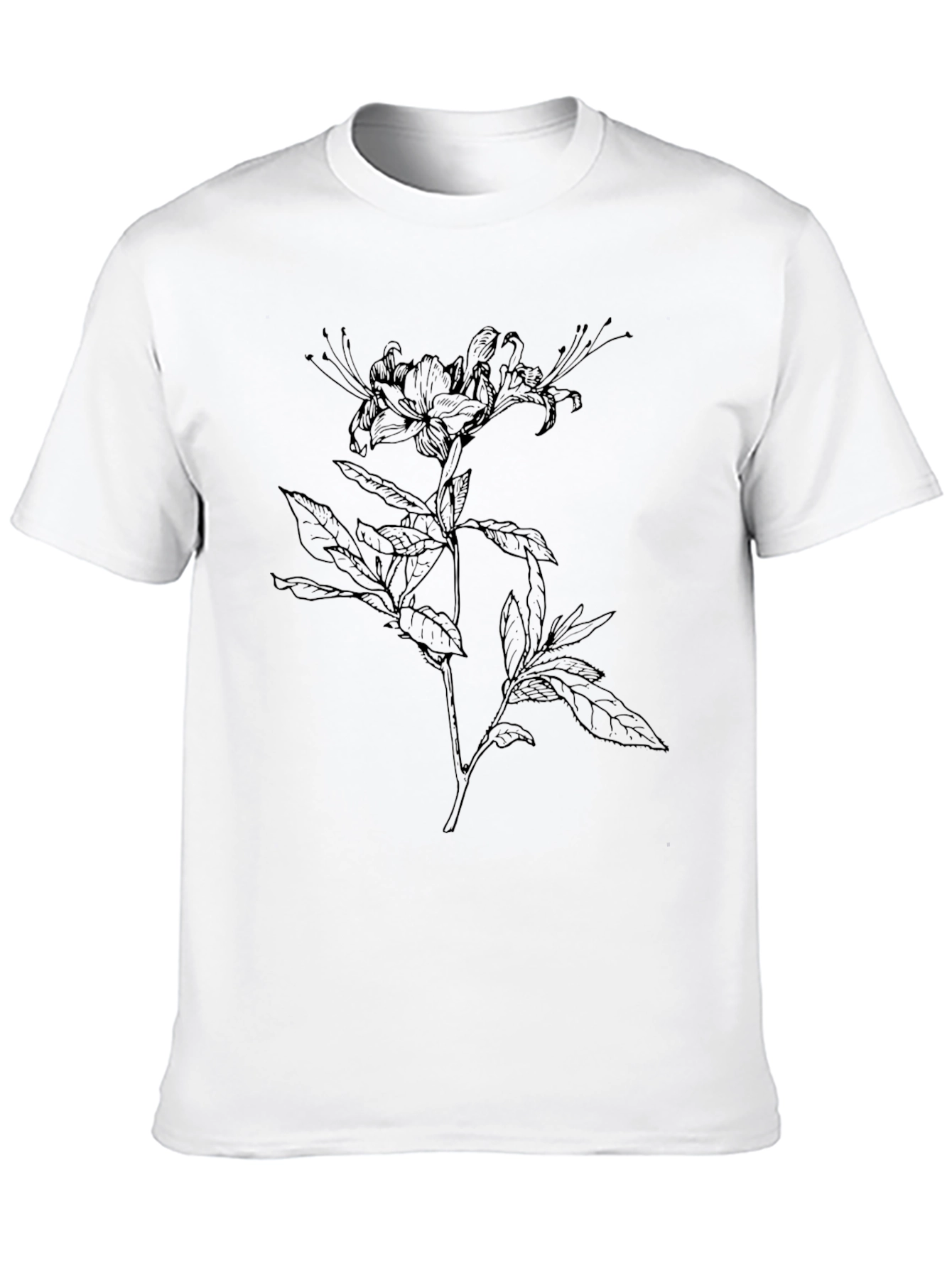 Botanical Line Art T-Shirt - Modern Floral Tee
