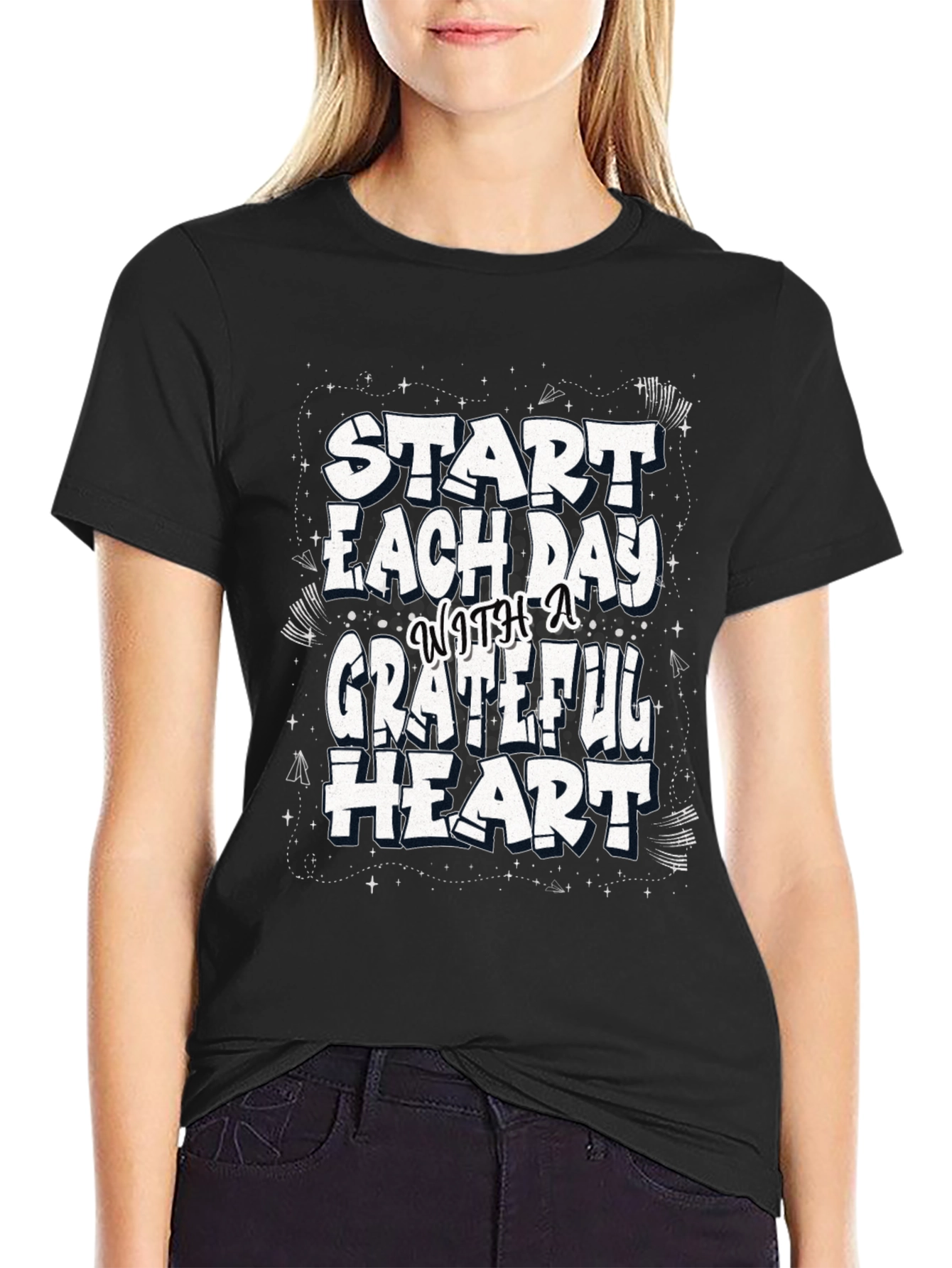 Grateful Heart Graphic Tee - Trendy Casual Comfort