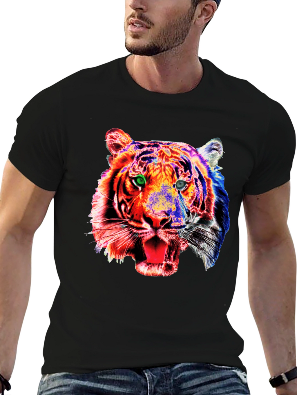 Bold Tiger Graphic Tee - Modern Style