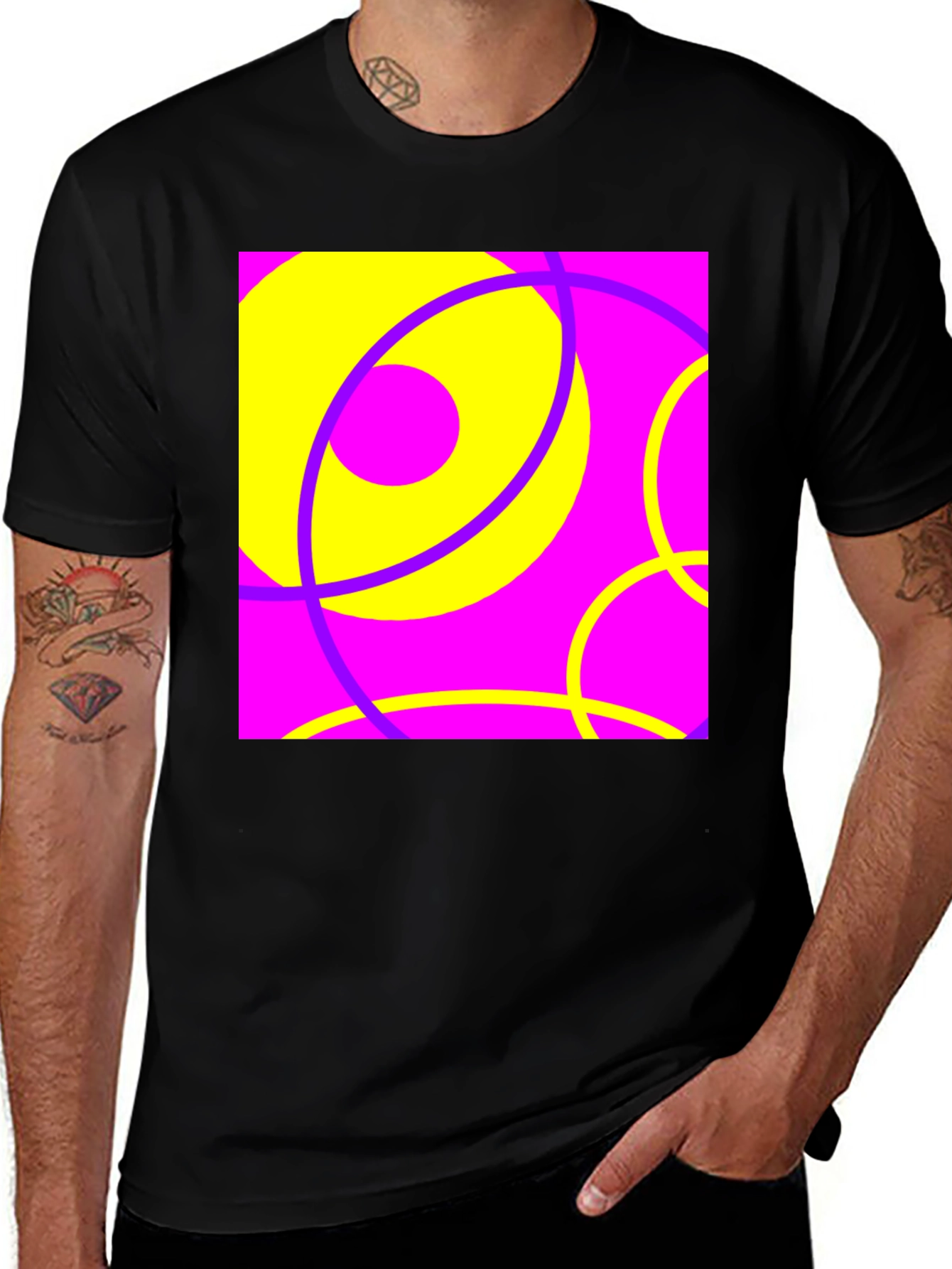 Abstract Circles Graphic Tee - Bold & Funky Design