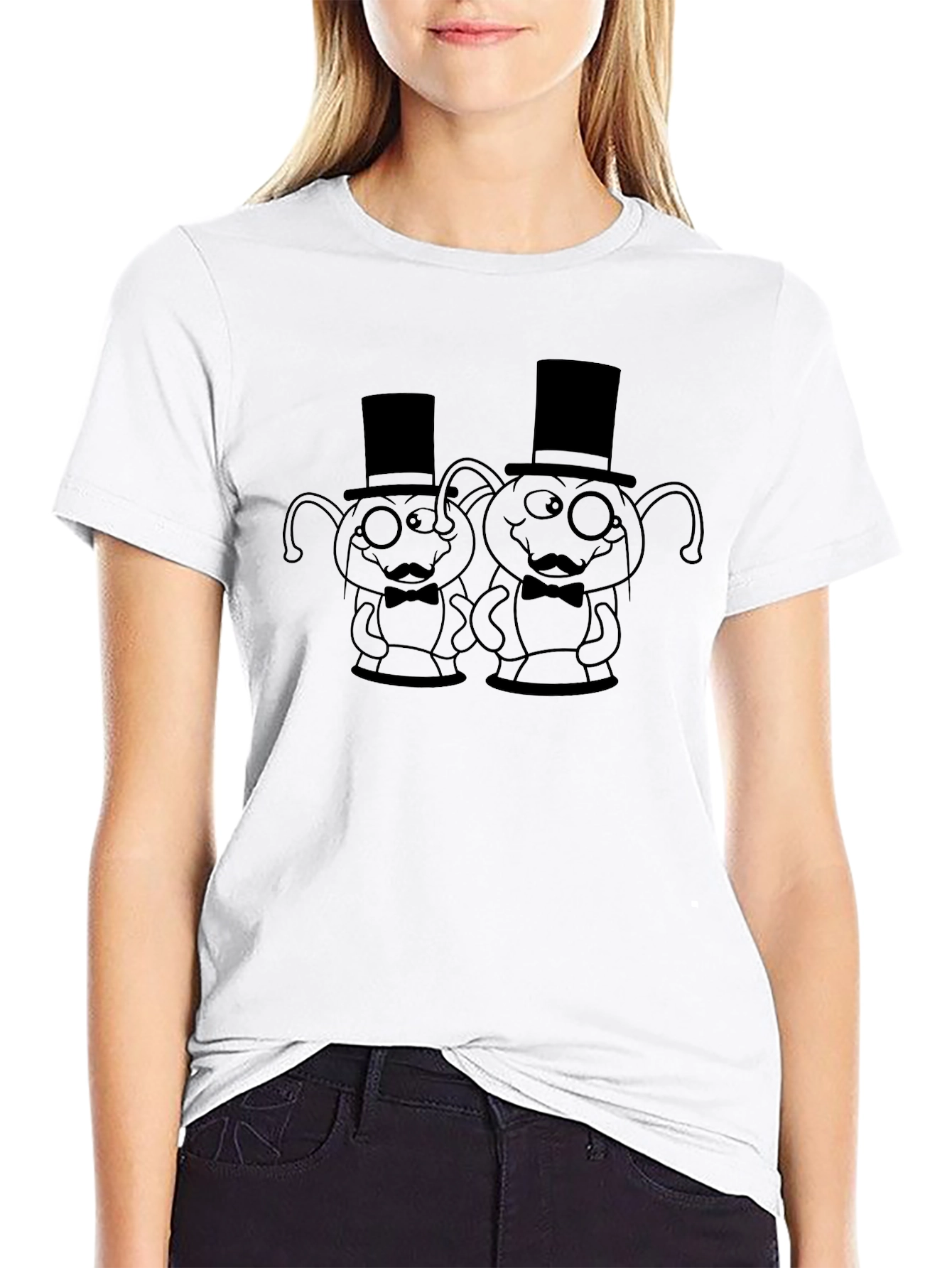 Dapper Alien Duo Graphic Tee - Black Cotton T-Shirt