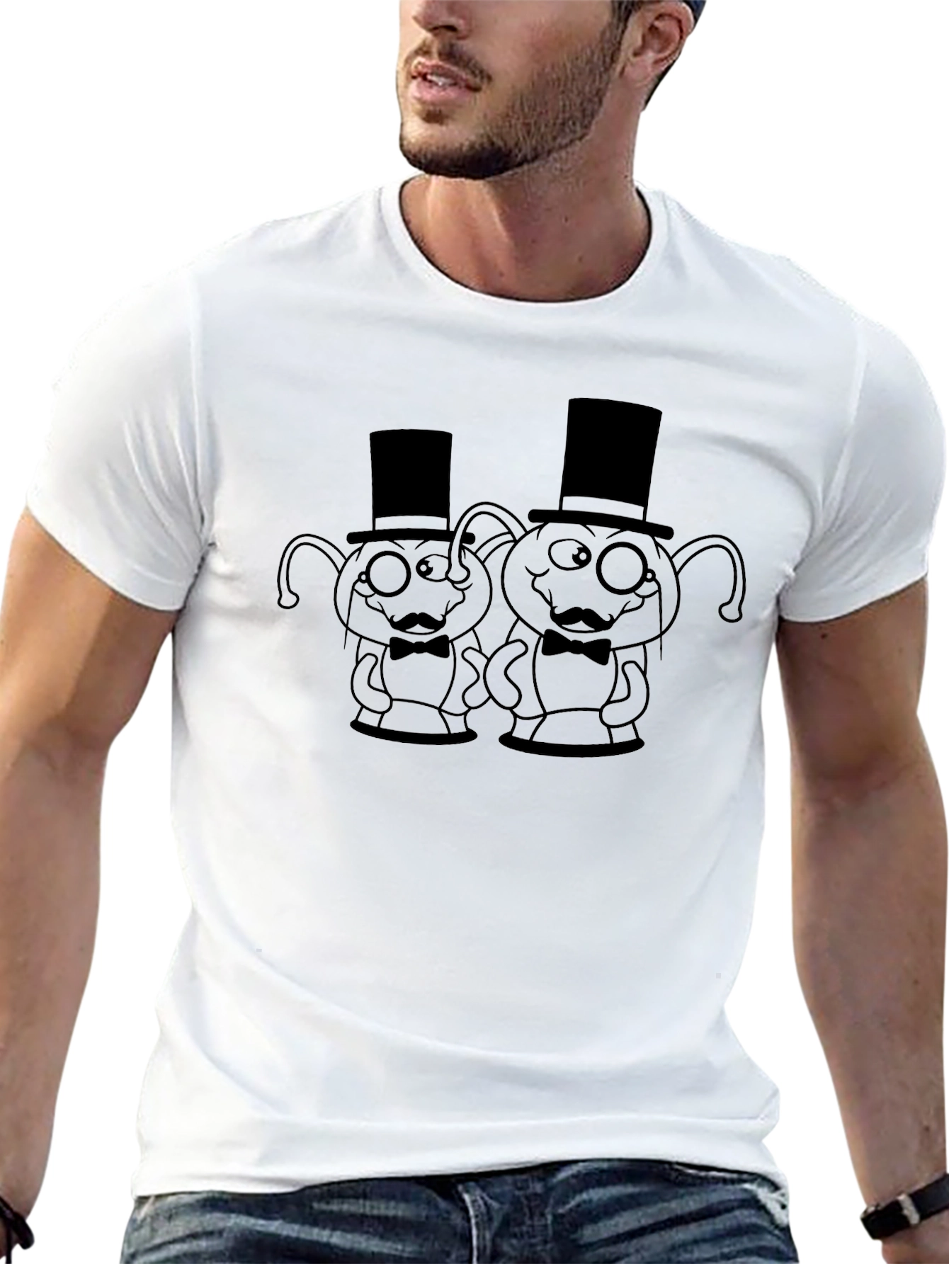 Dapper Alien Duo Graphic Tee - Black Cotton T-Shirt