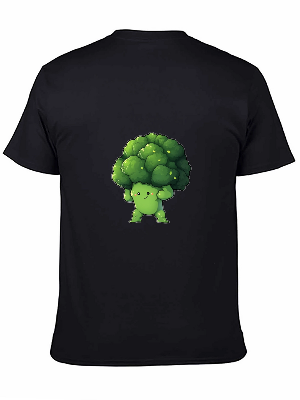 Broccoli Cartoon Graphic Tee - Black