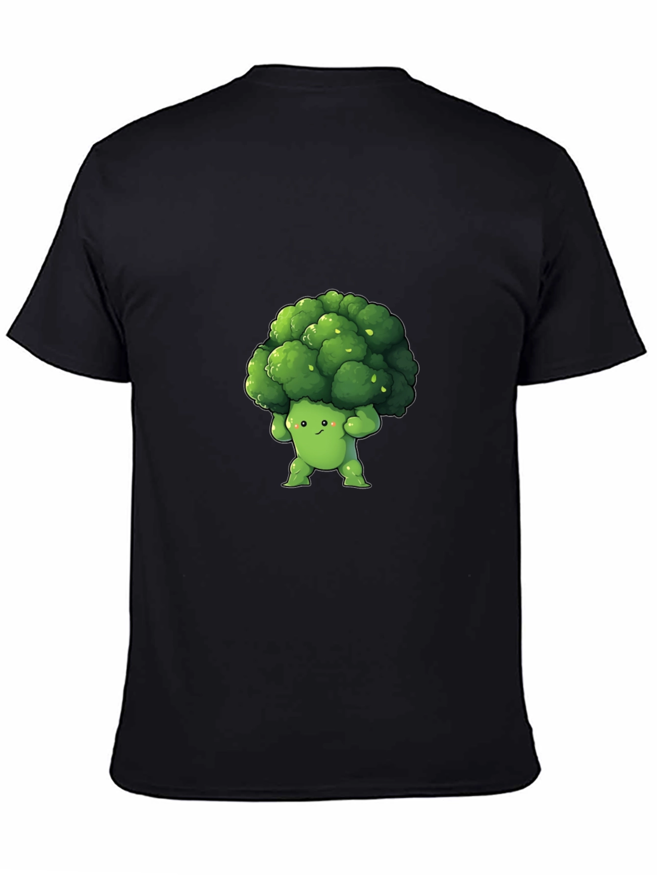 Broccoli Cartoon Graphic Tee - Black
