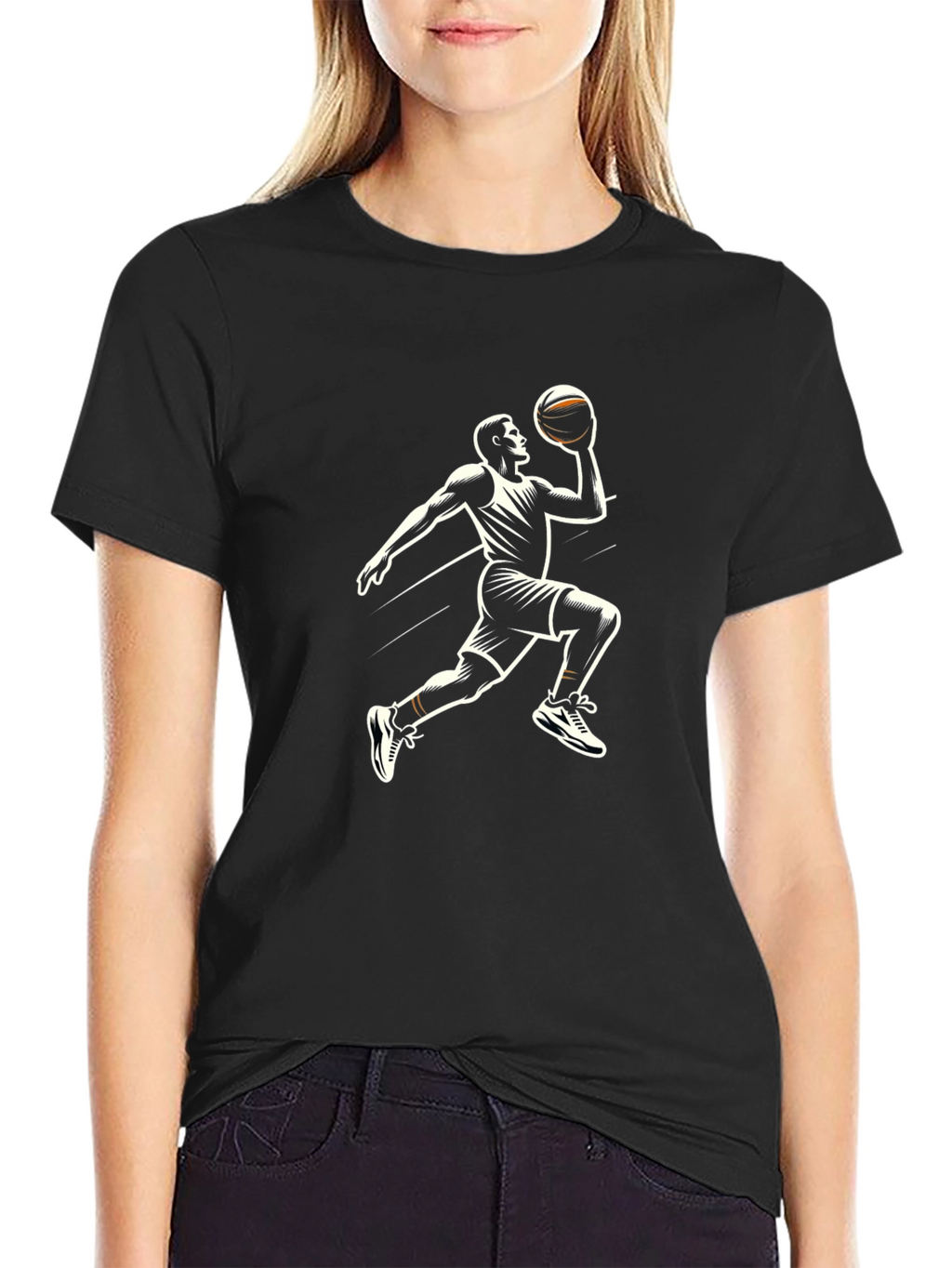 Basketball Player Graphic Tee - Black