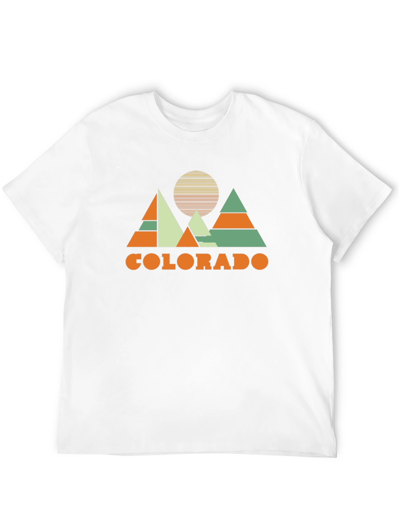 Colorado Mountain Graphic T-Shirt Retro Design Black Cotton Tee