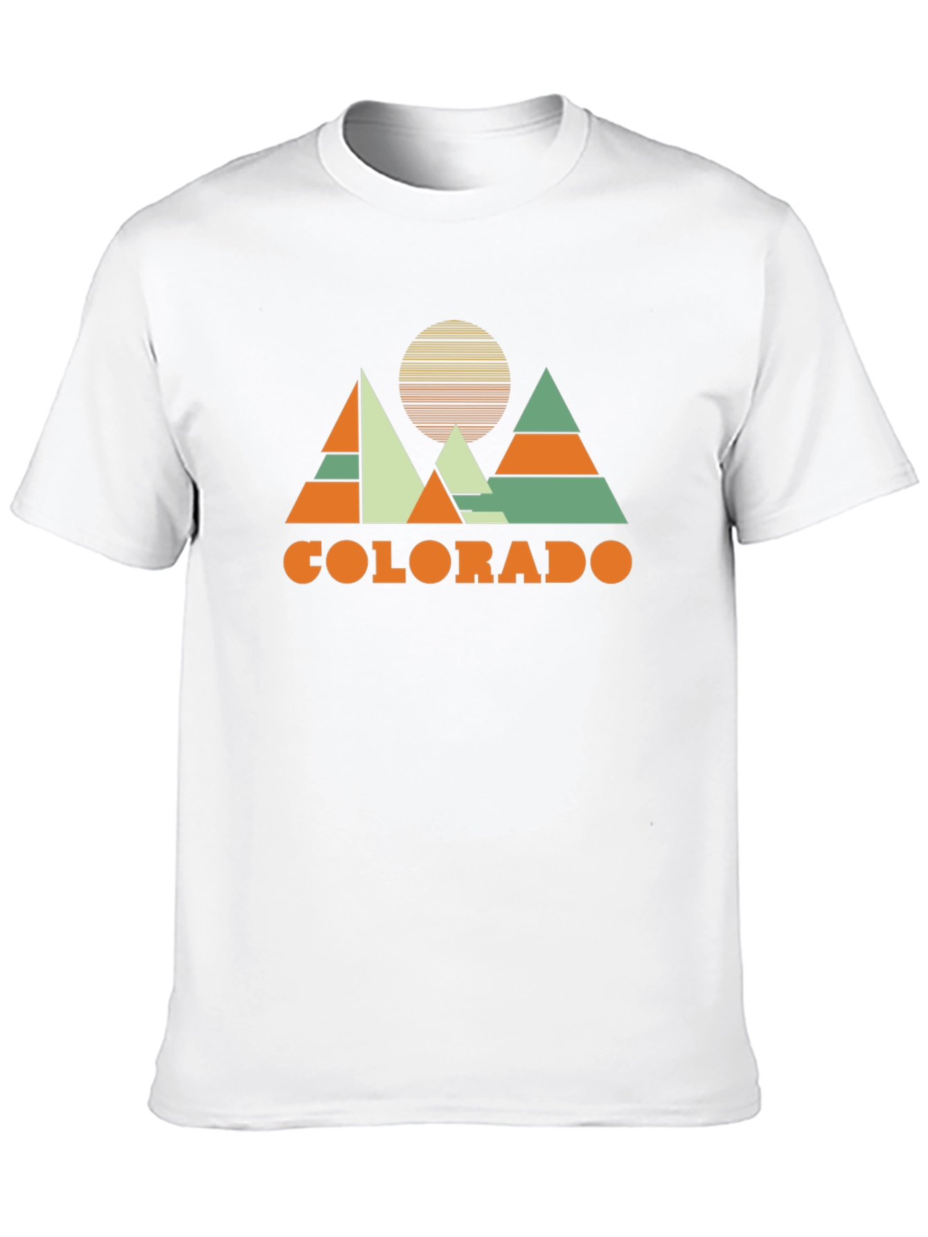 Colorado Mountain Graphic T-Shirt Retro Design Black Cotton Tee