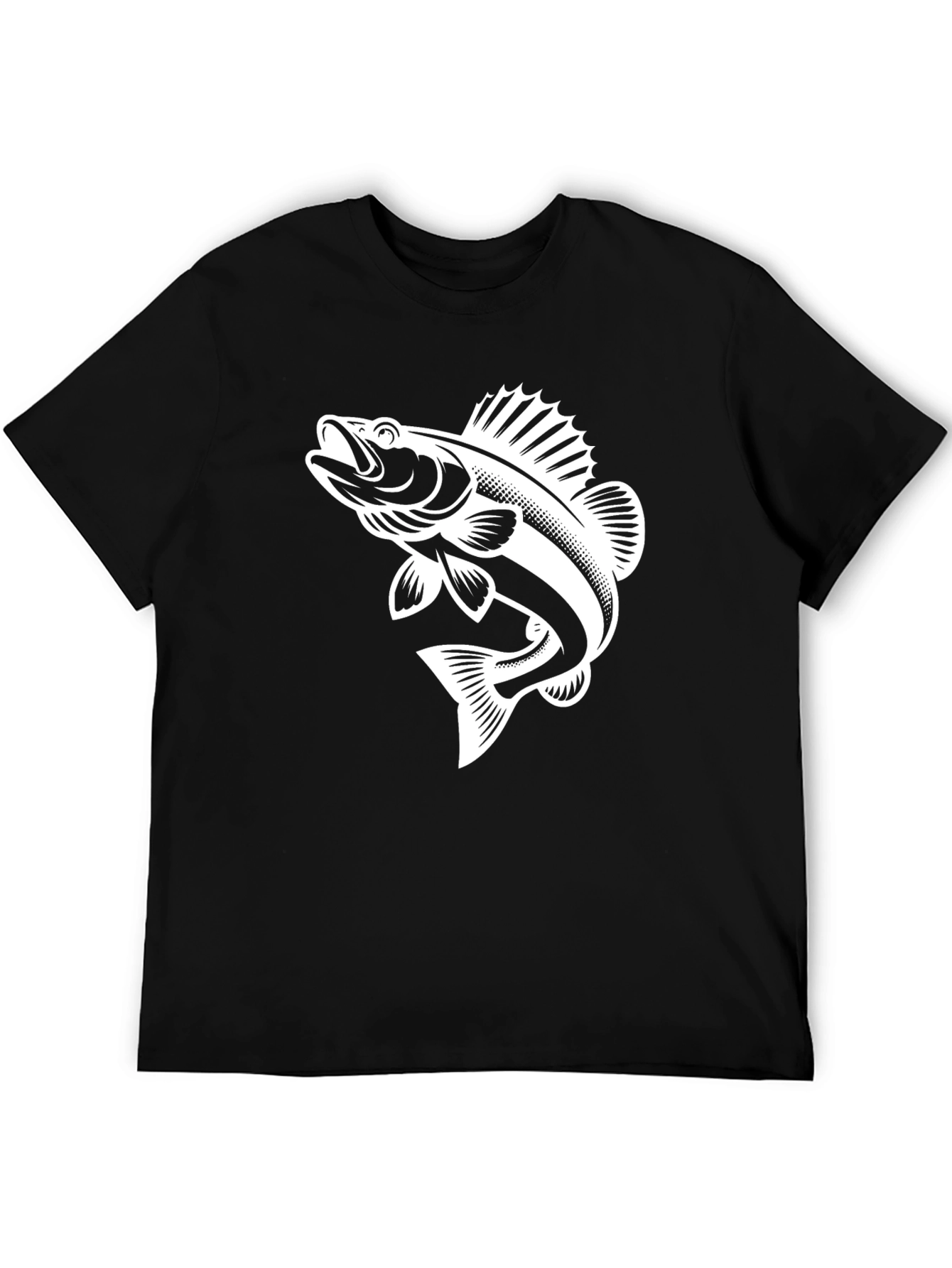 Black Fishing T-Shirt - Bass Graphic Tee