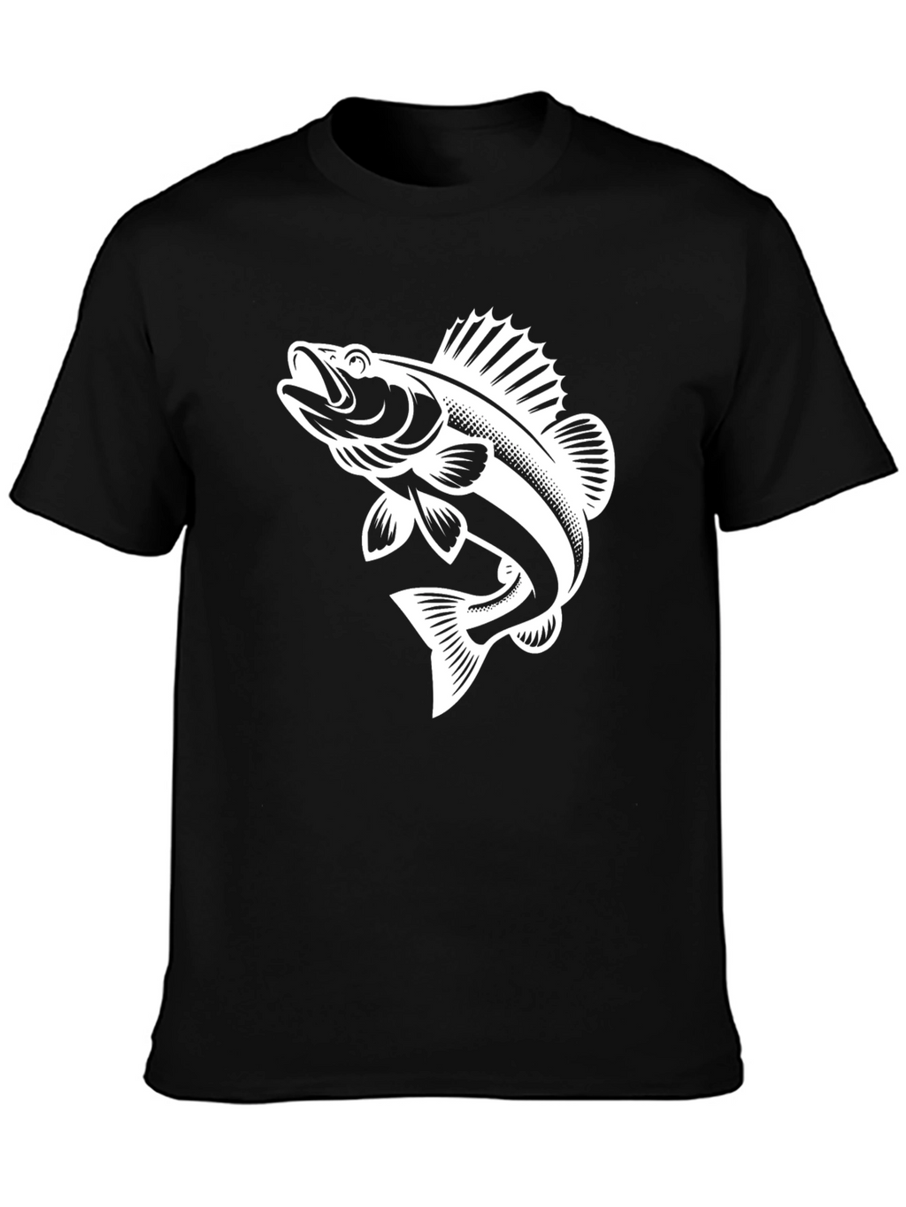 Black Fishing T-Shirt - Bass Graphic Tee
