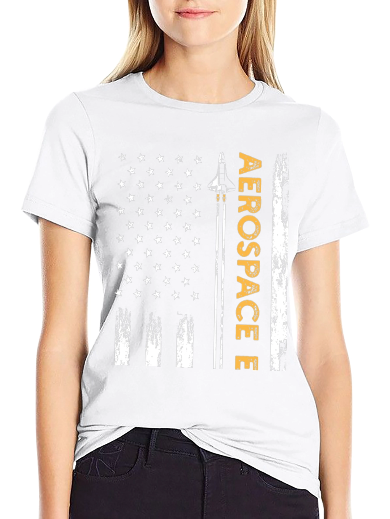 Aerospace Flag Graphic T-Shirt - Patriotic Design