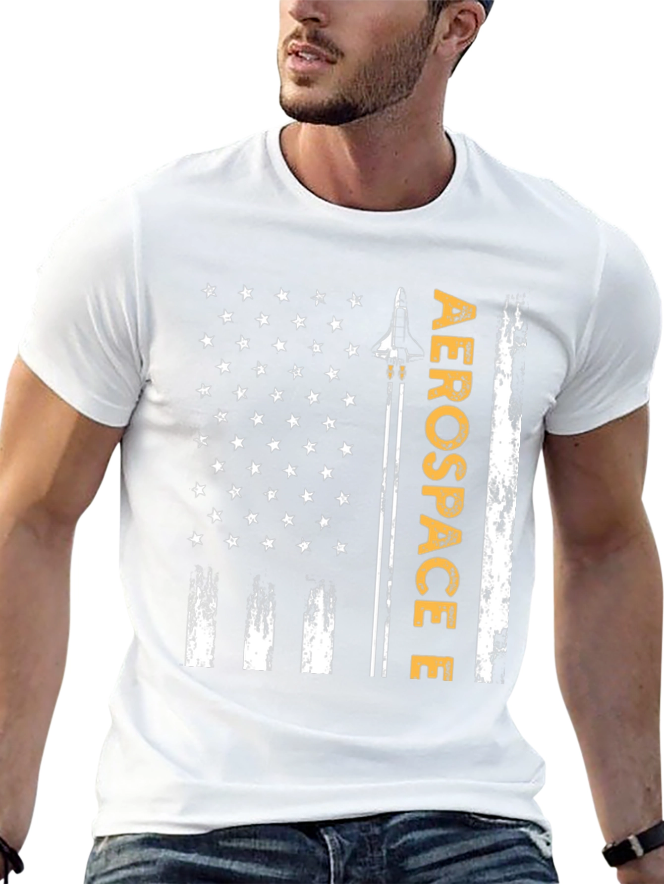 Aerospace Flag Graphic T-Shirt - Patriotic Design