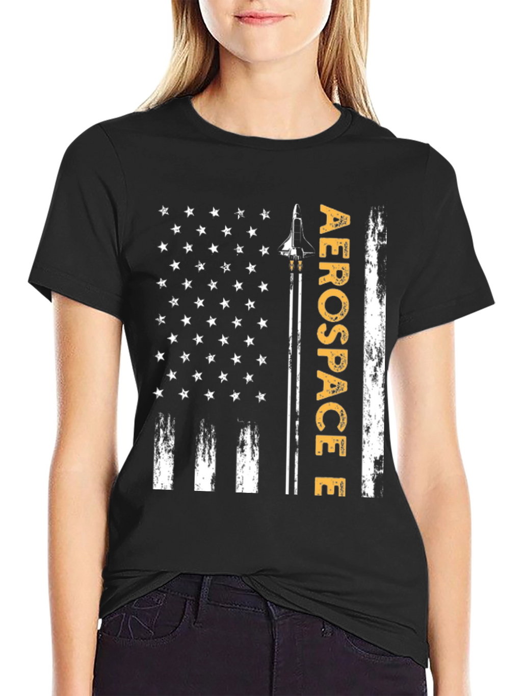 Aerospace Flag Graphic T-Shirt - Patriotic Design
