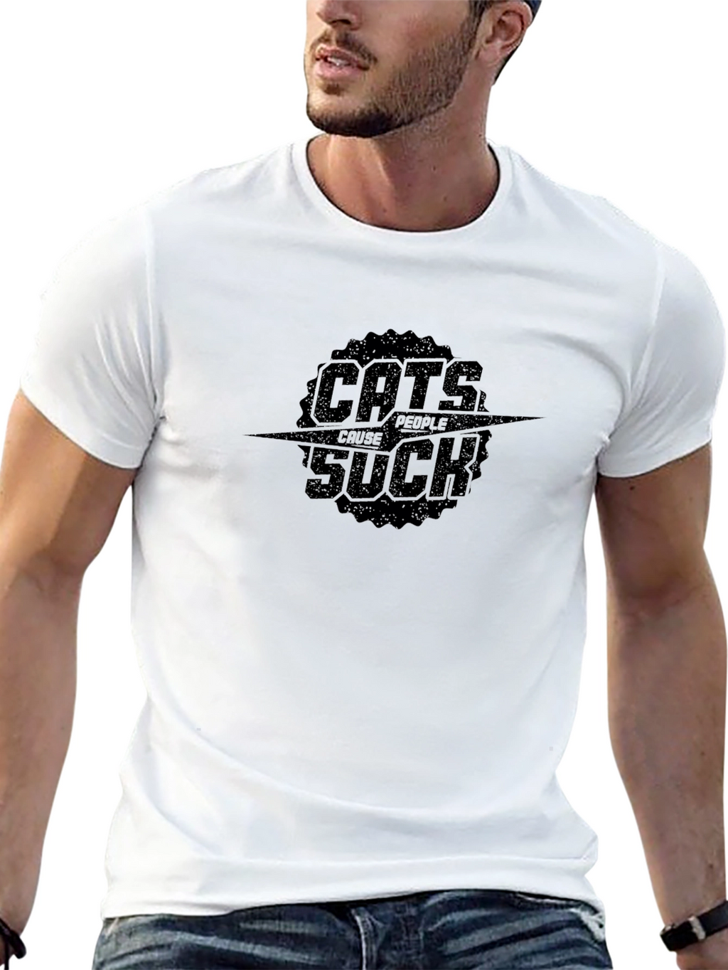 Cats Cause People Suck Graphic T-Shirt