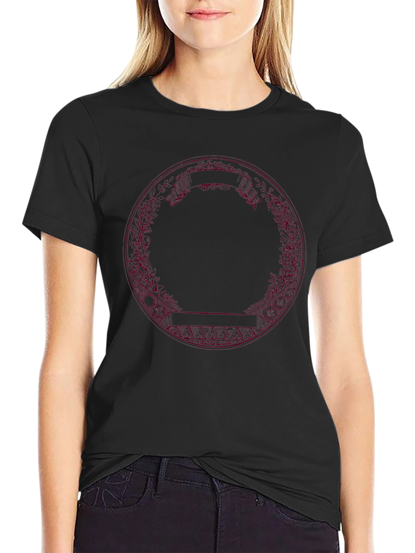 Abstract Circle Graphic Black Tee
