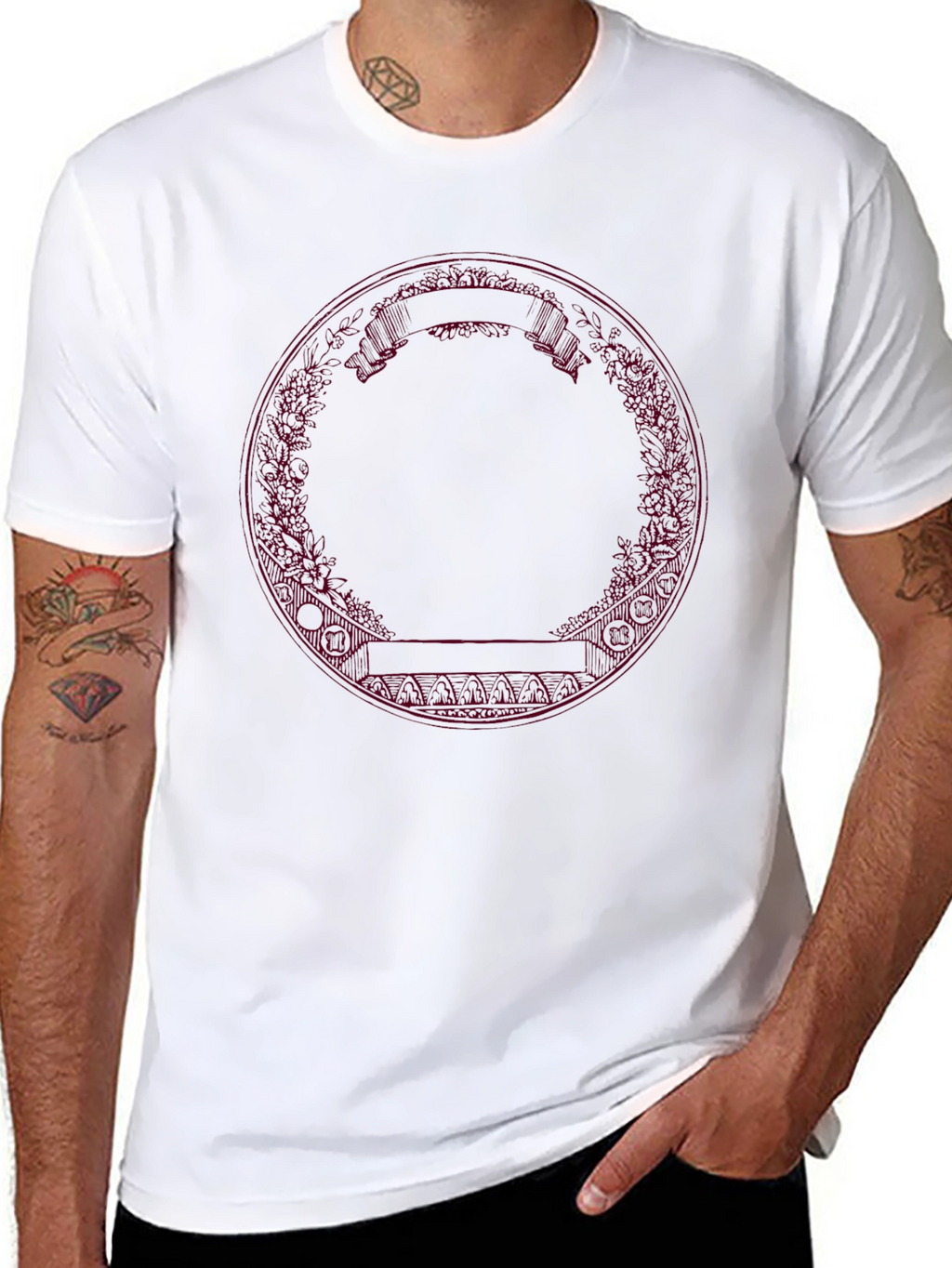 Abstract Circle Graphic Black Tee