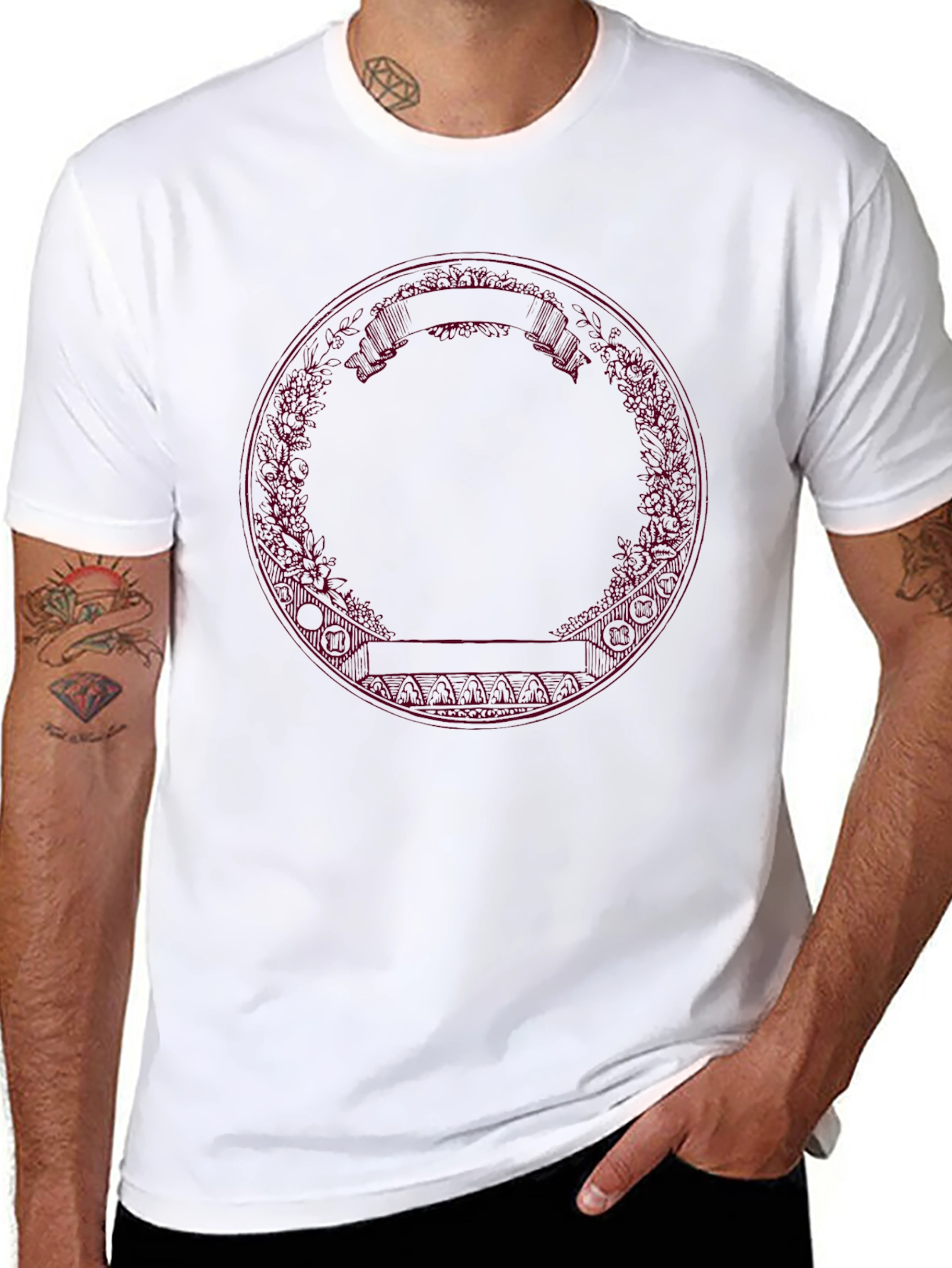 Abstract Circle Graphic Black Tee