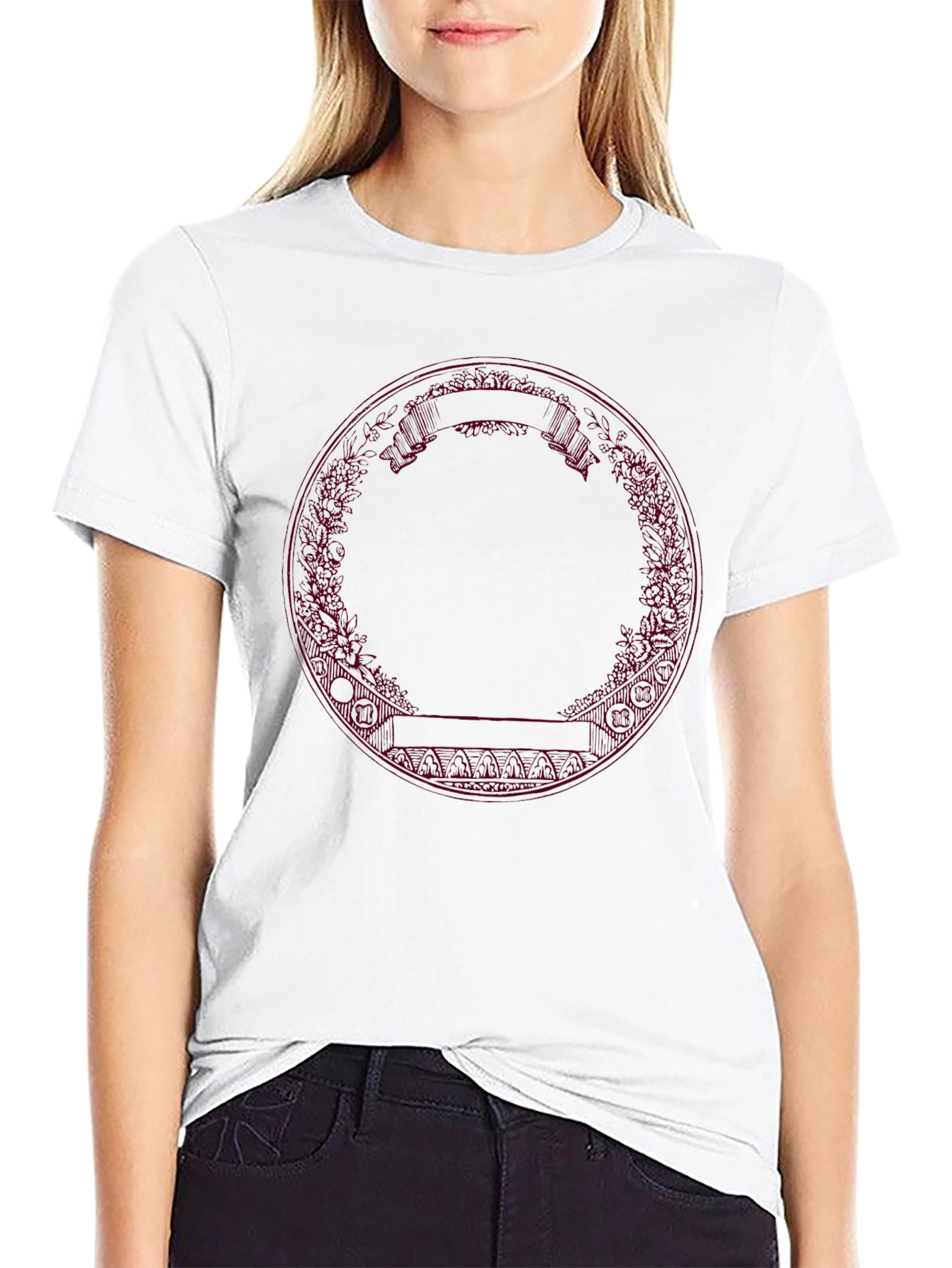 Abstract Circle Graphic Black Tee