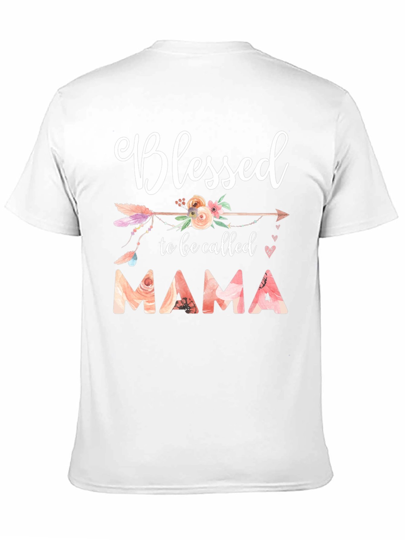 Blessed Mama T-Shirt - Floral Design