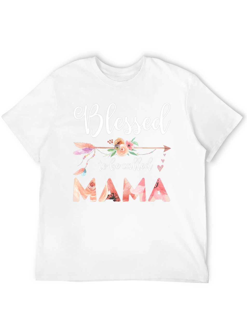 Blessed Mama T-Shirt - Floral Design