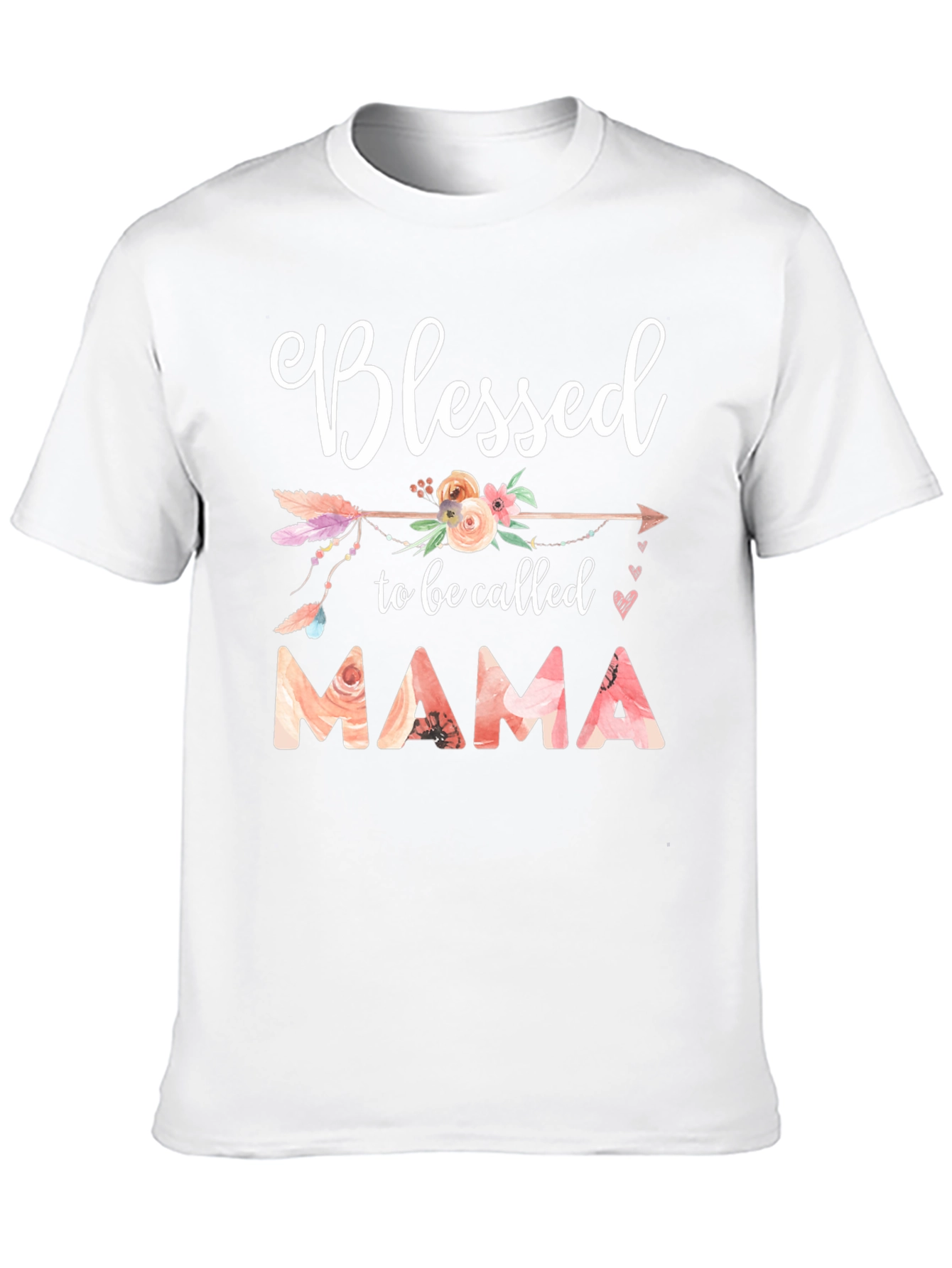 Blessed Mama T-Shirt - Floral Design