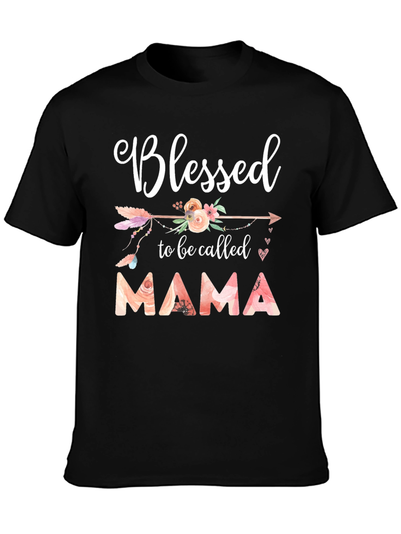 Blessed Mama T-Shirt - Floral Design