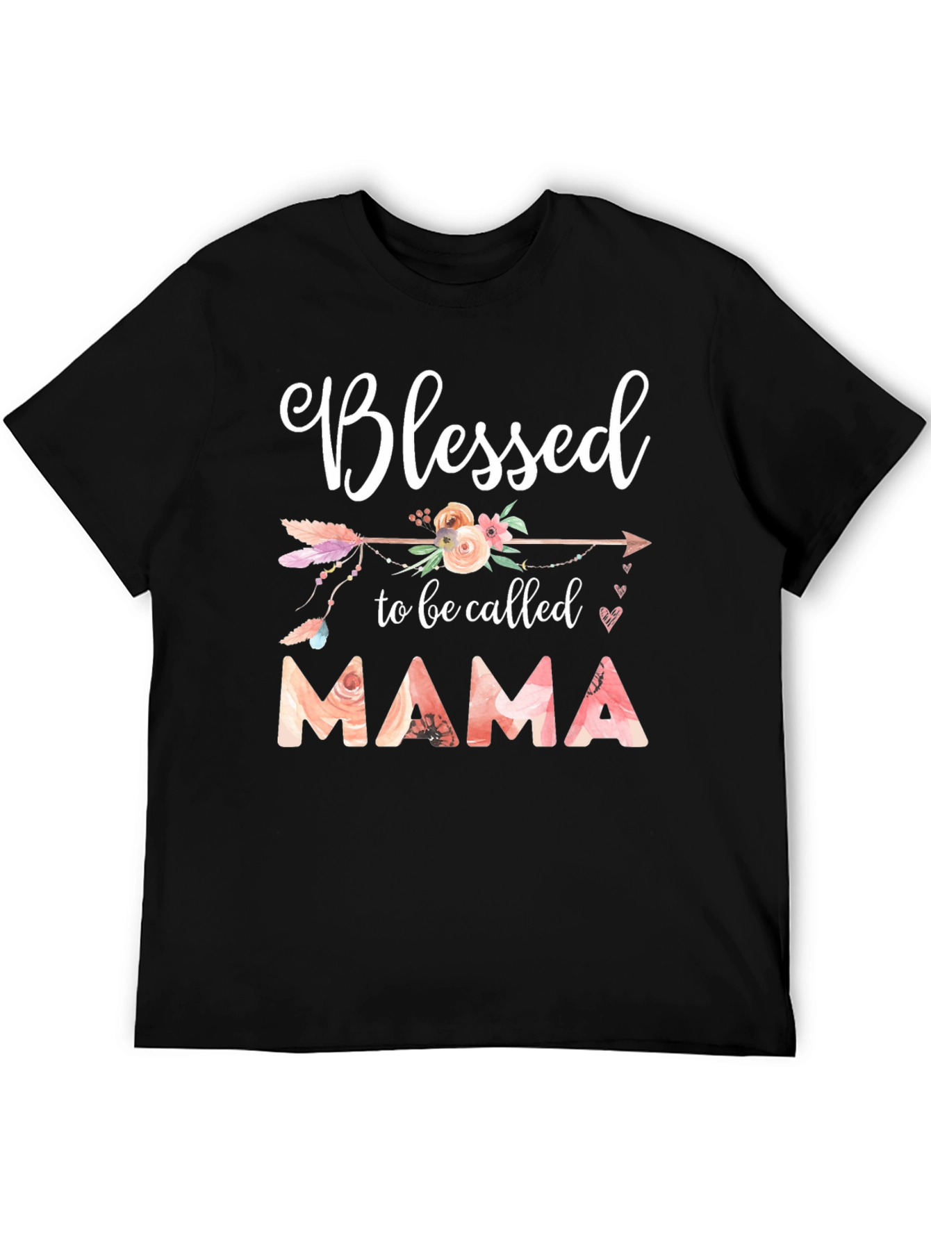 Blessed Mama T-Shirt - Floral Design