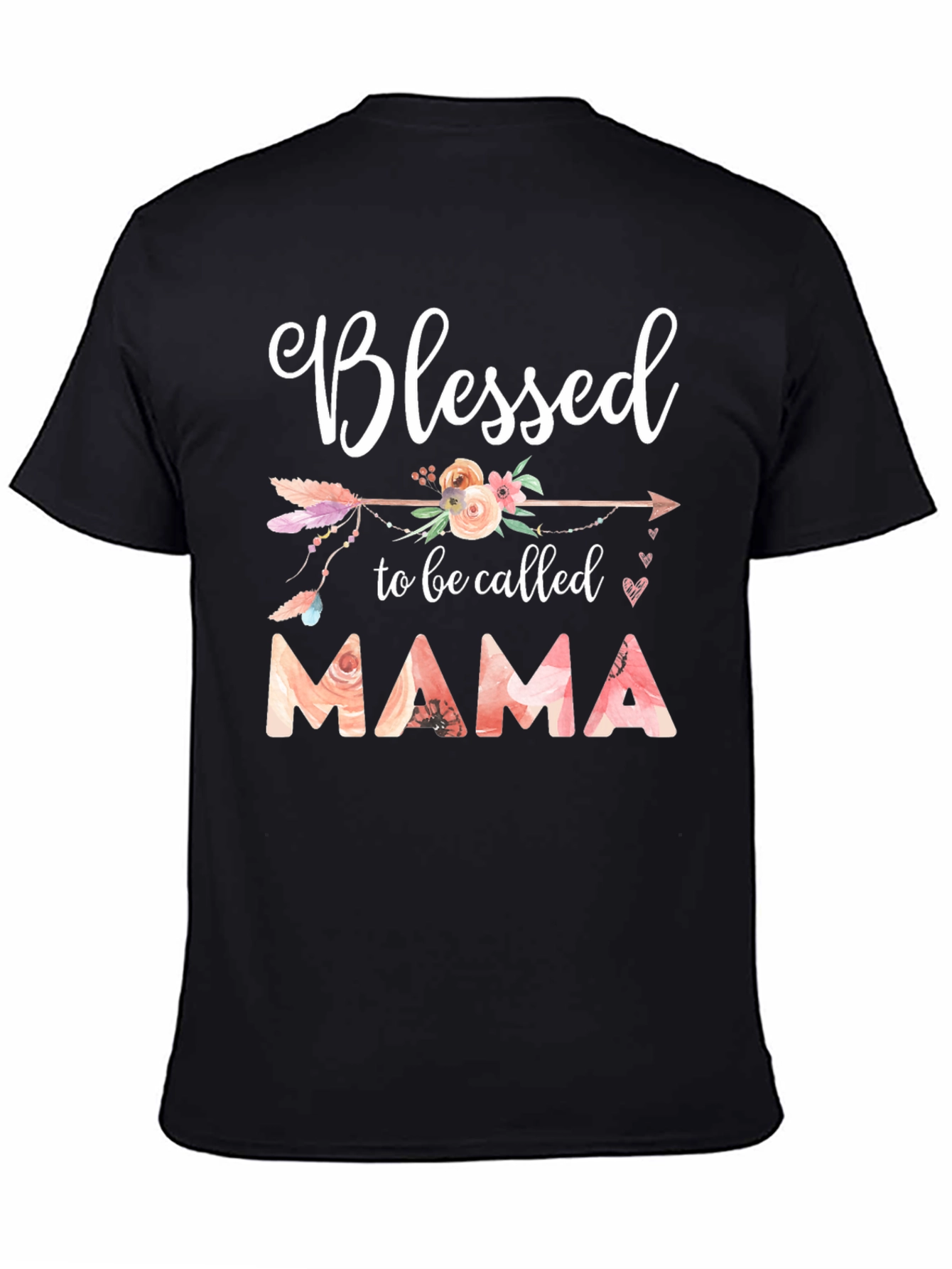 Blessed Mama T-Shirt - Floral Design