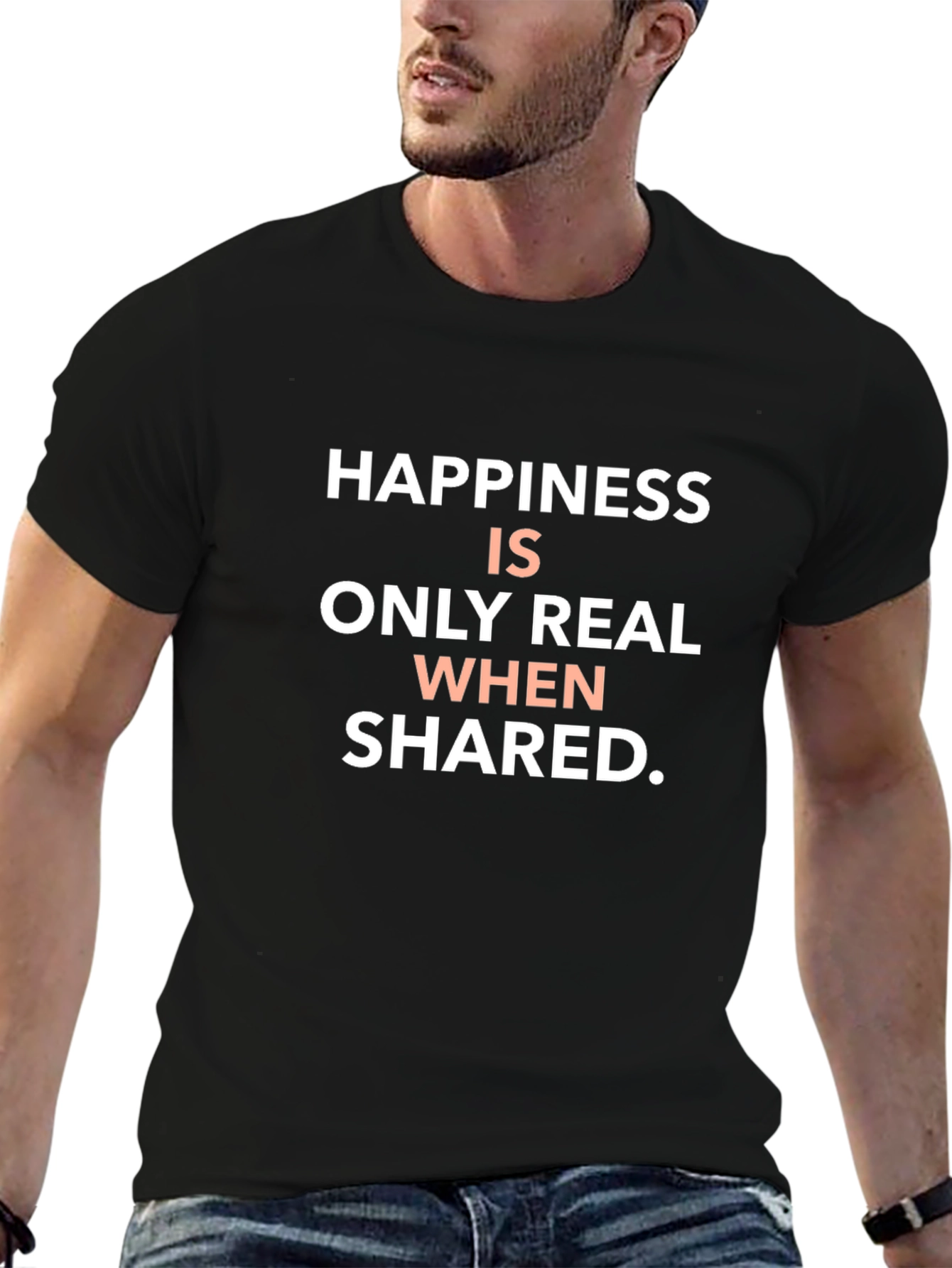 Happiness Shared Black Graphic Tee