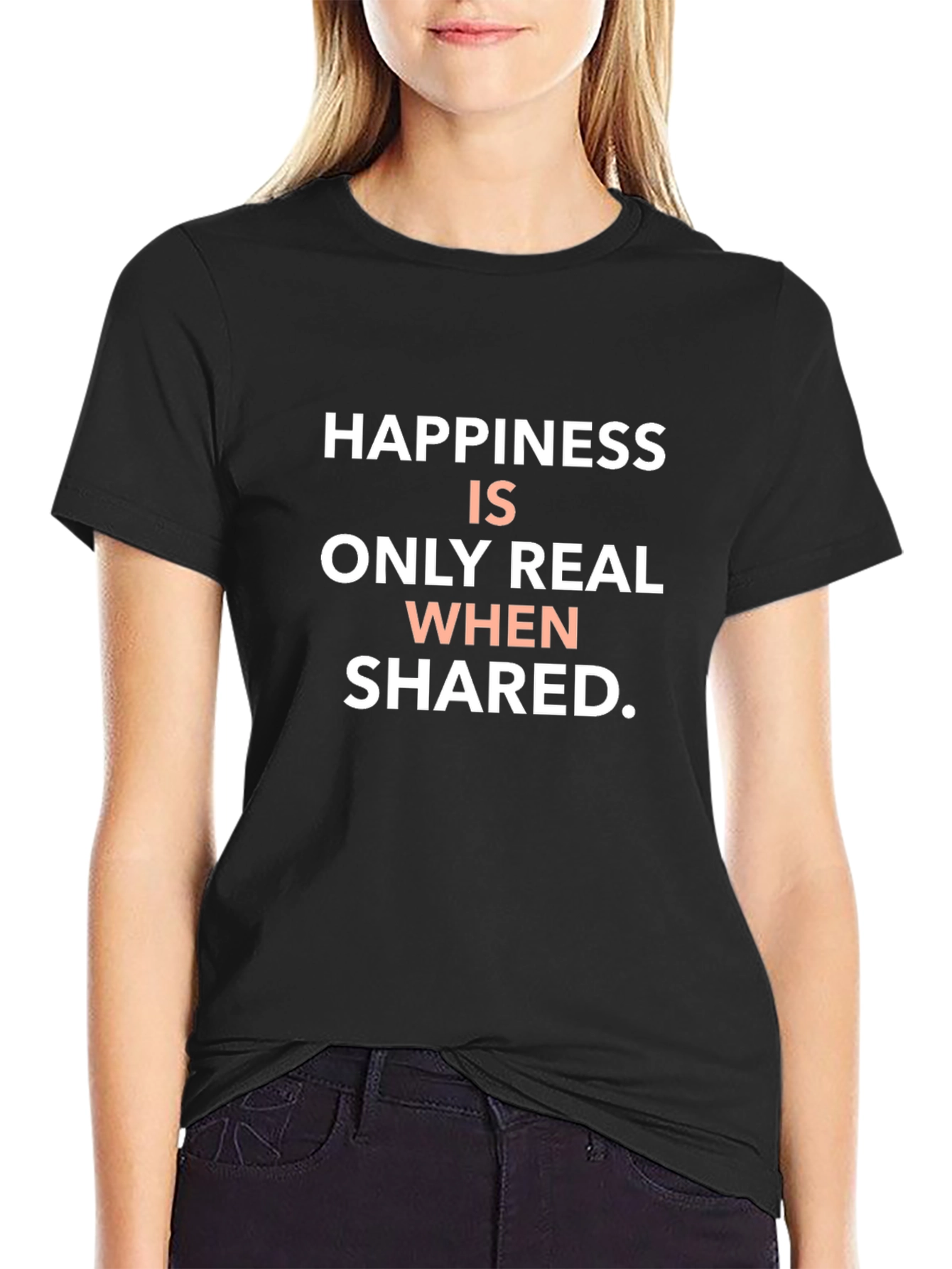 Happiness Shared Black Graphic Tee