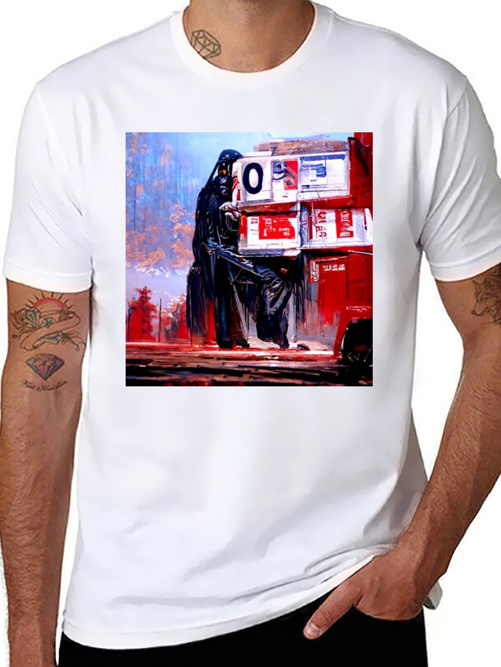 Darth Vader Boxes Graphic Black T-Shirt