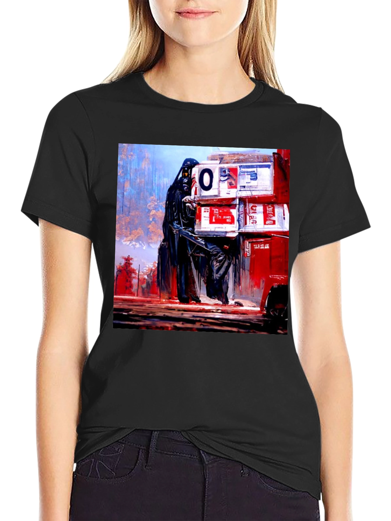 Darth Vader Boxes Graphic Black T-Shirt