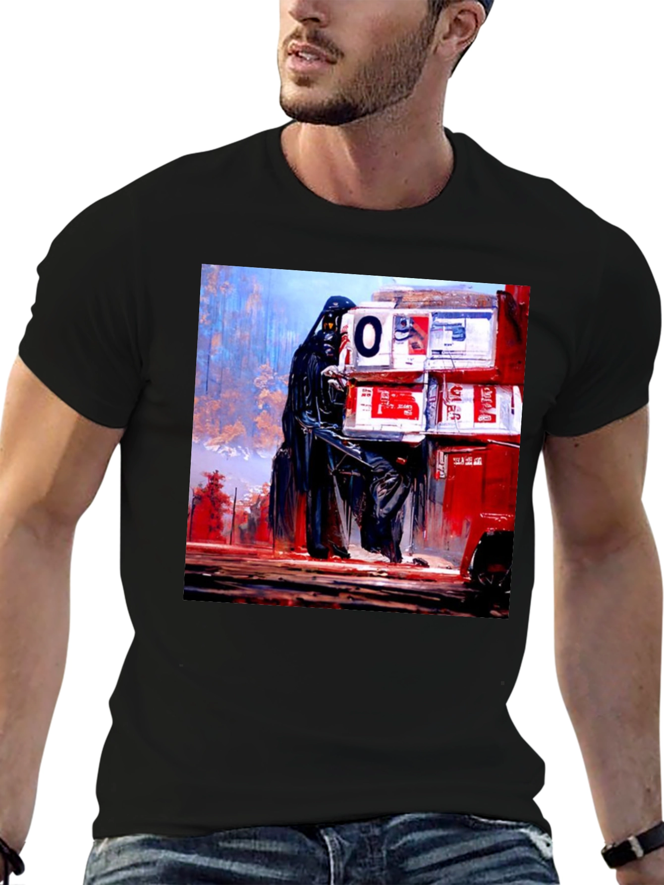 Darth Vader Boxes Graphic Black T-Shirt