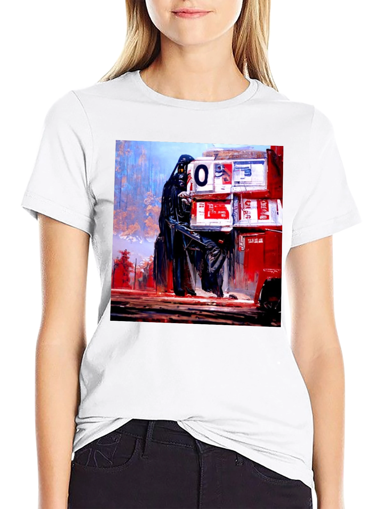 Darth Vader Boxes Graphic Black T-Shirt