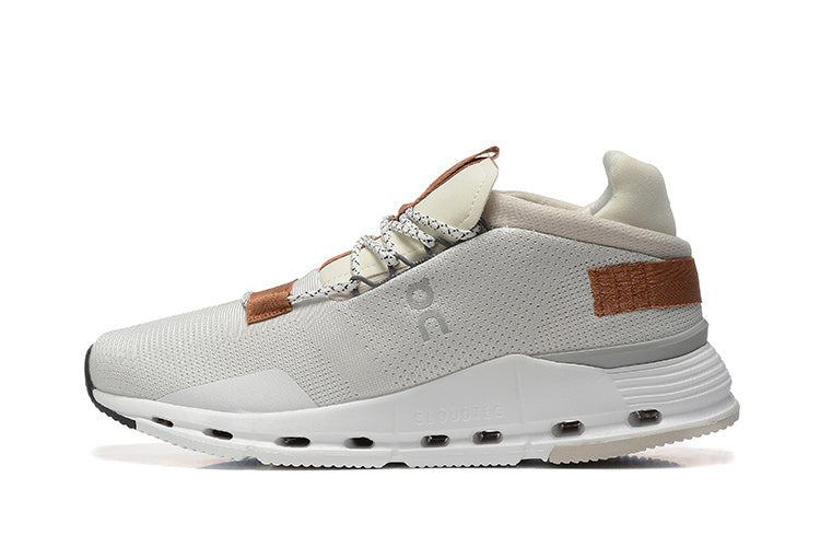 New On Cloud Cloudnova Running Shoes White Pearl Brown
