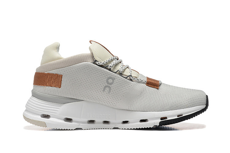 New On Cloud Cloudnova Running Shoes White Pearl Brown