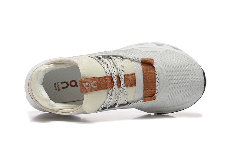 New On Cloud Cloudnova Running Shoes White Pearl Brown