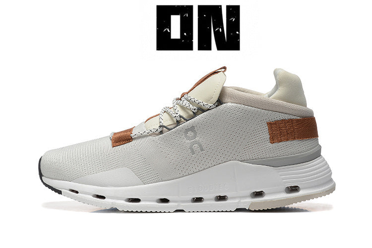 New On Cloud Cloudnova Running Shoes White Pearl Brown