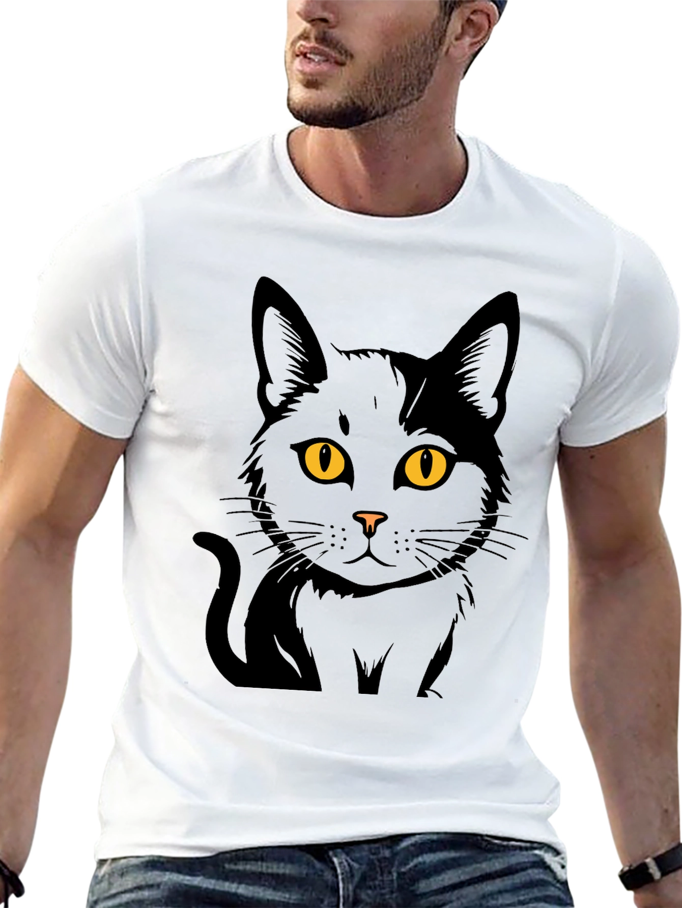 Black Cat Graphic T-Shirt - Menswear