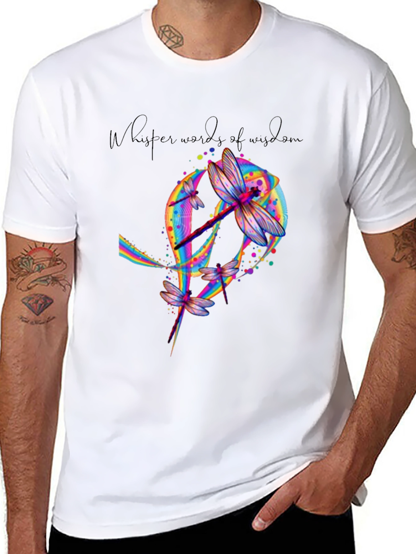 Dragonfly Whisper Words of Wisdom Graphic Tee