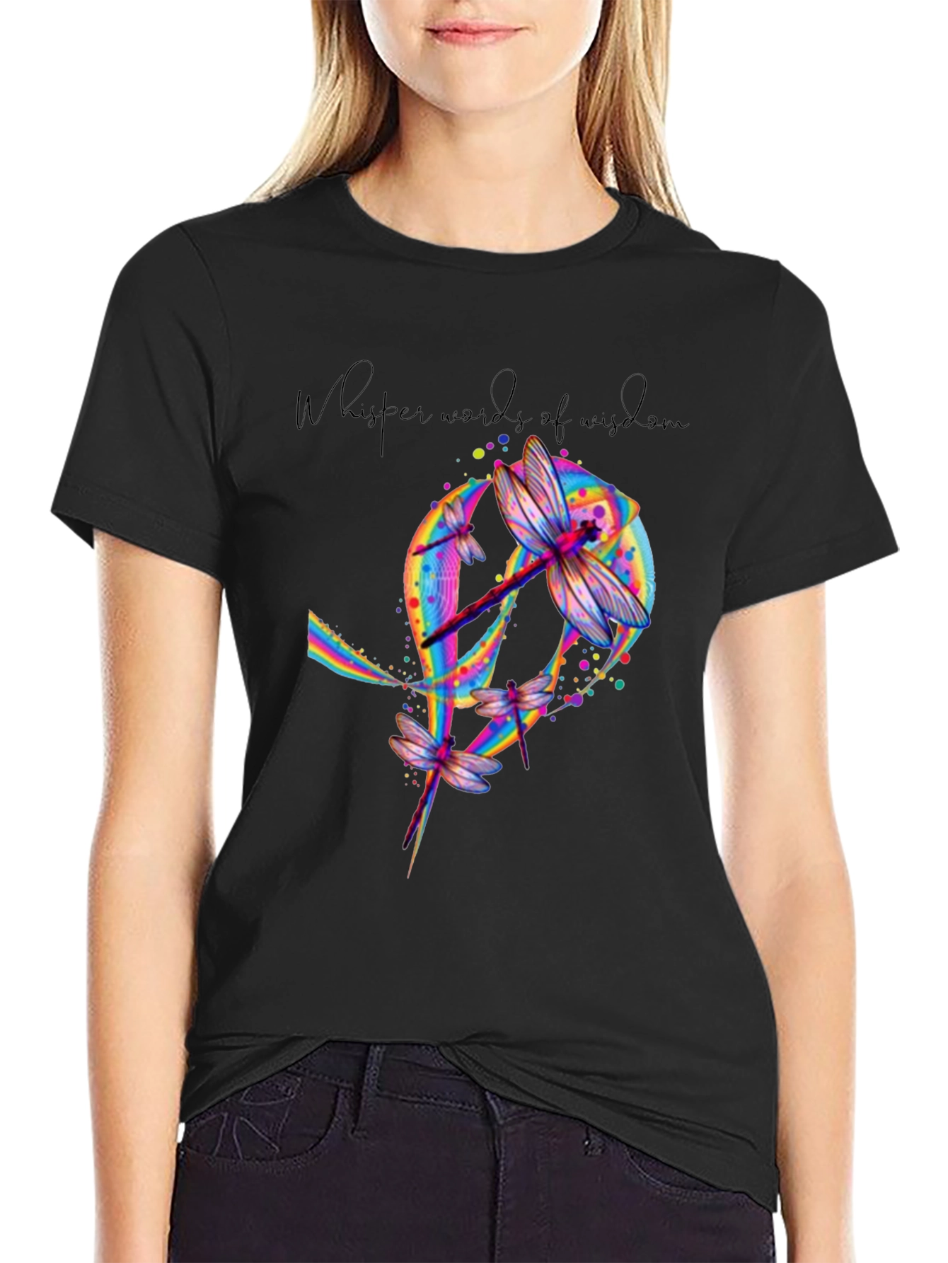Dragonfly Whisper Words of Wisdom Graphic Tee