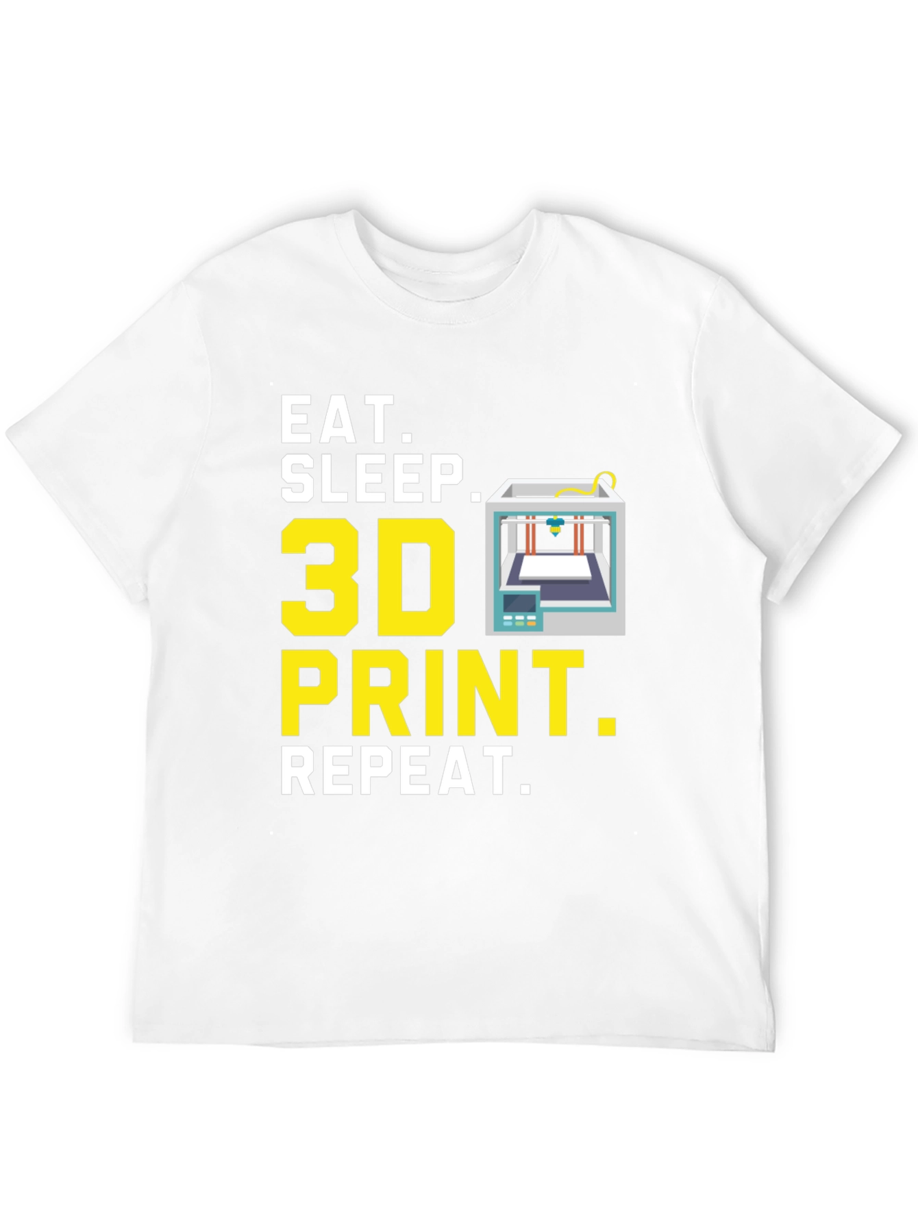 Eat Sleep 3D Print Repeat Black Graphic Tee