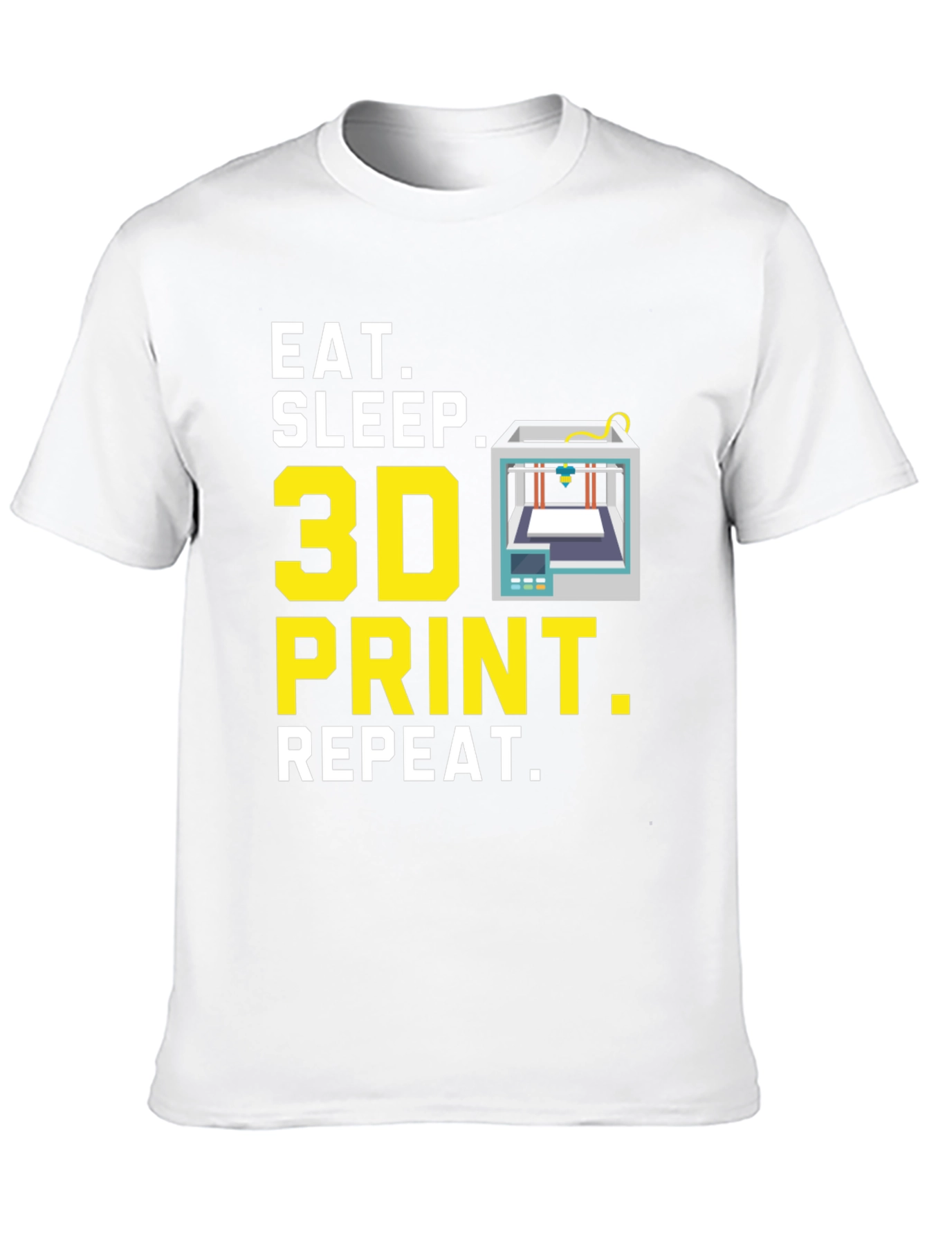 Eat Sleep 3D Print Repeat Black Graphic Tee