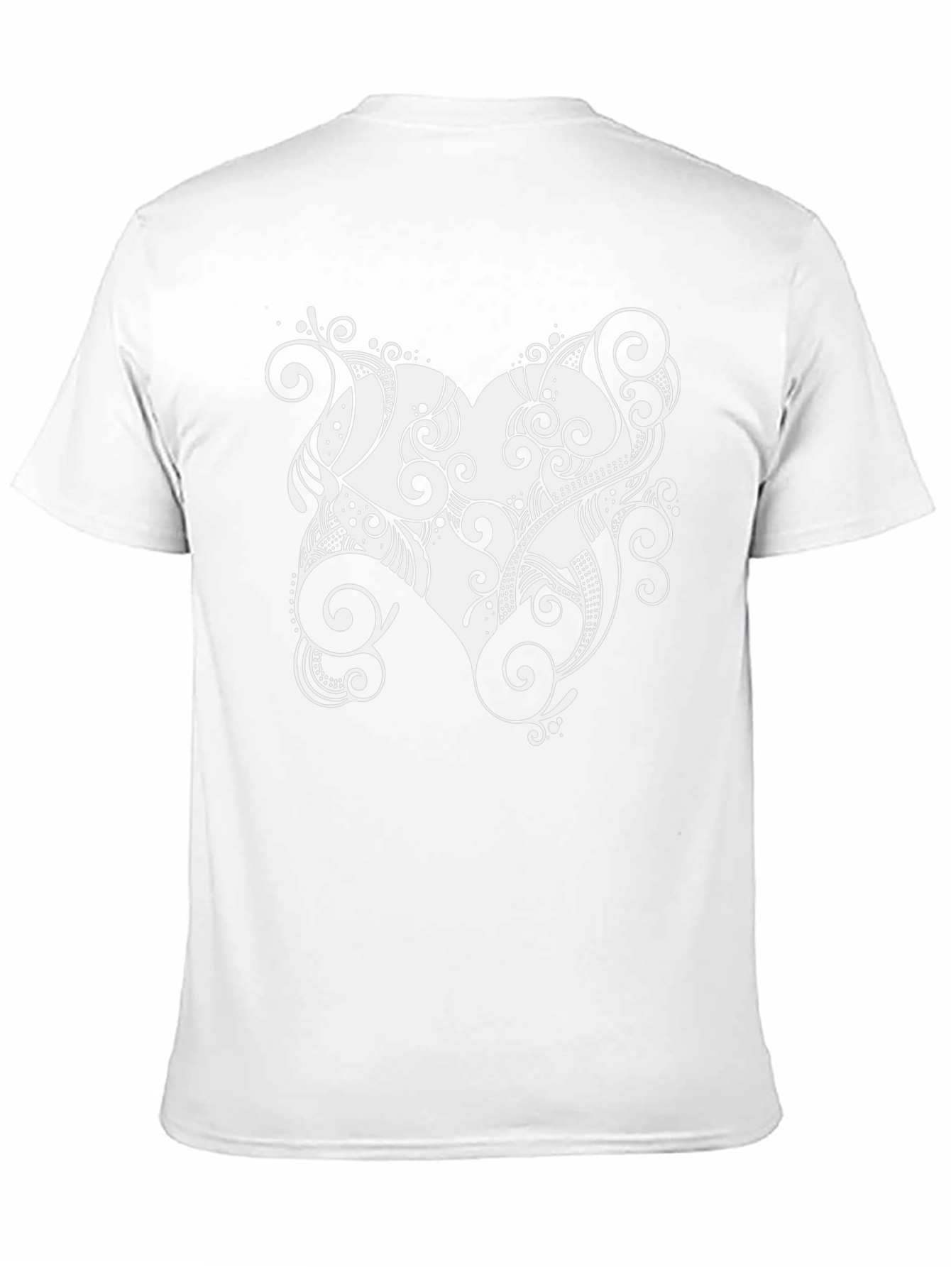 Stylish Black Tee with Heart Swirl Design